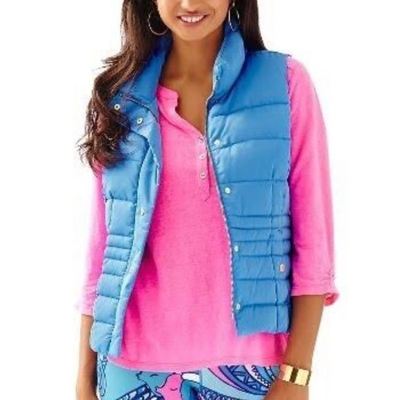 Lilly Pulitzer Jackets & Blazers - Lilly Pulitzer Isabelle Puffer Vest Blue Size XS